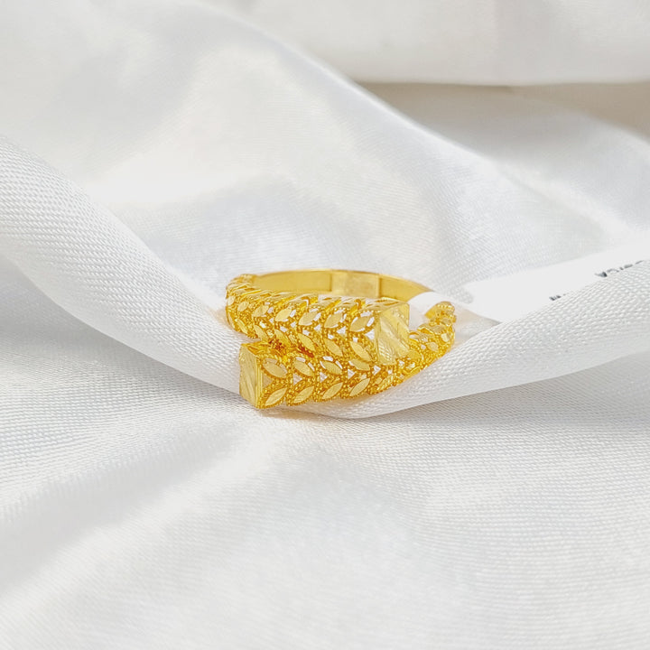 21K خاتم ورق الشجر-مجوهرات الشيخ سعيد-Saeed Jewelry 