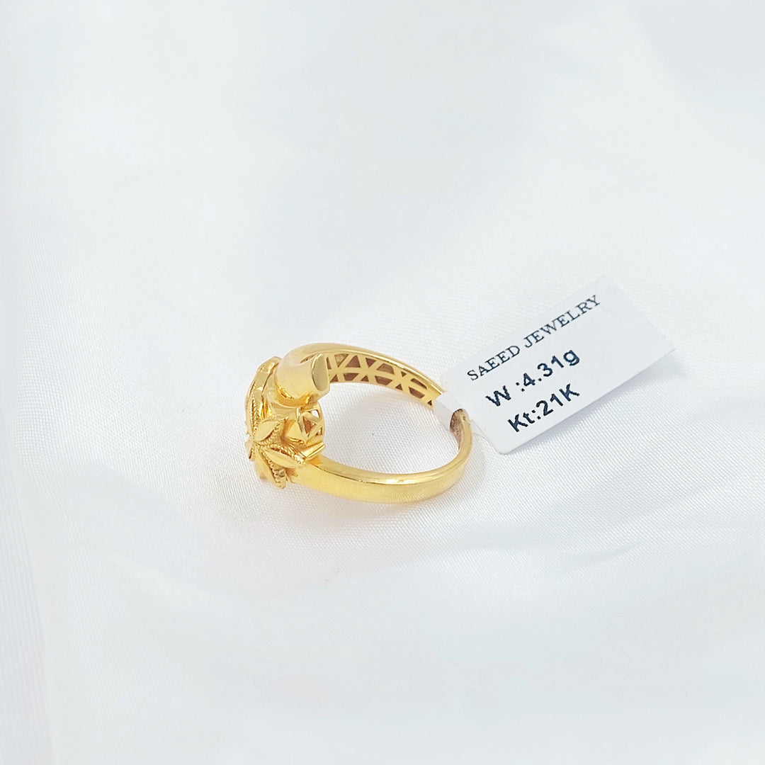 21K خاتم ورق الشجر-مجوهرات الشيخ سعيد-Saeed Jewelry 