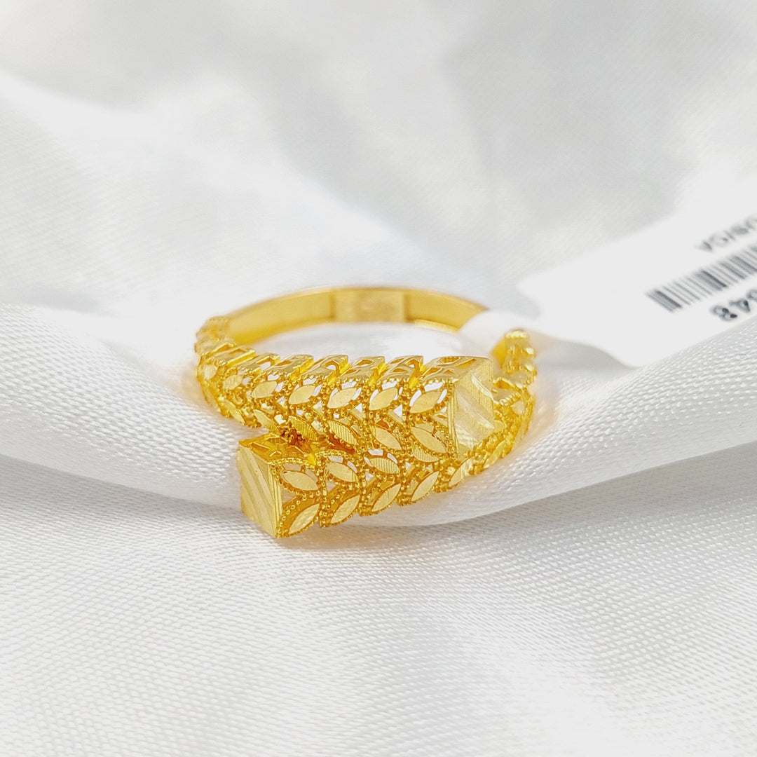 21K خاتم ورق الشجر-مجوهرات الشيخ سعيد-Saeed Jewelry 