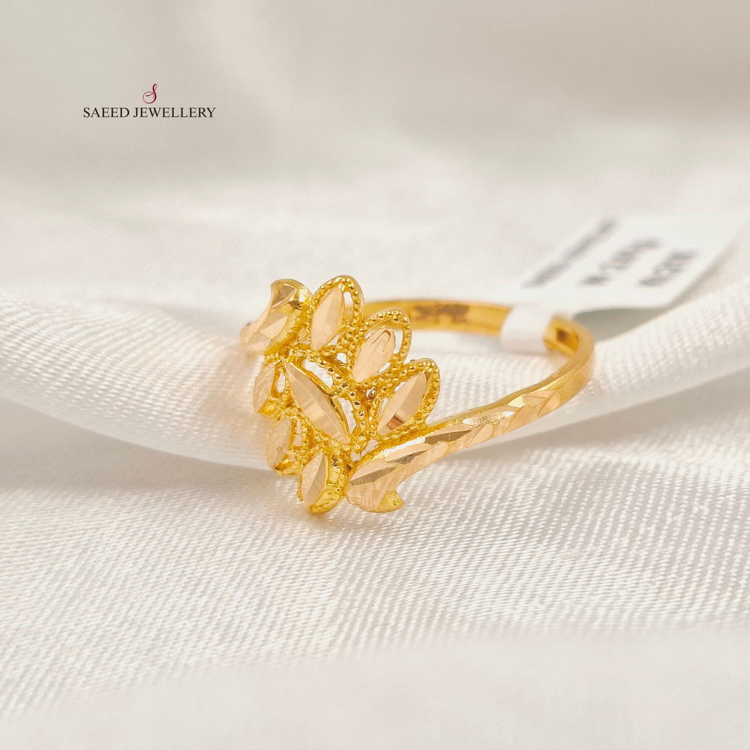 Leaf Ring Made of 21K Gold by Saeed Jewelry 