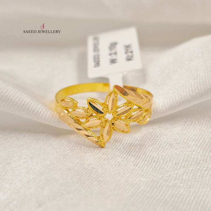 Leaf Ring Made of 21K Gold by Saeed Jewelry 