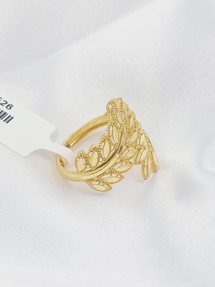 21K خاتم ورق الشجر-مجوهرات الشيخ سعيد-Saeed Jewelry 