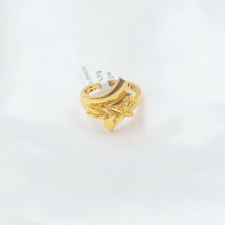 21K خاتم ورق الشجر-مجوهرات الشيخ سعيد-Saeed Jewelry 