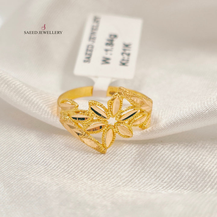 Leaf Ring Made of 21K Gold by Saeed Jewelry 