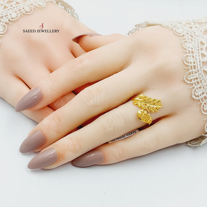 21K Gold Leaf Ring by Saeed Jewelry - Image 4