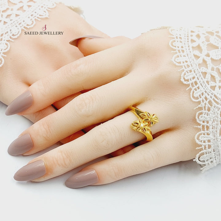 21K Gold Leaf Ring by Saeed Jewelry - Image 4