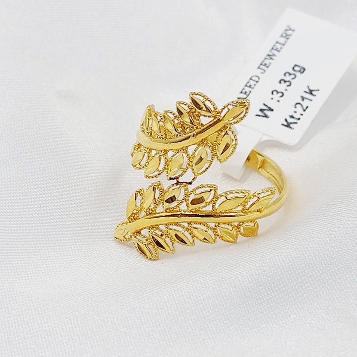 21K خاتم ورق الشجر-مجوهرات الشيخ سعيد-Saeed Jewelry 