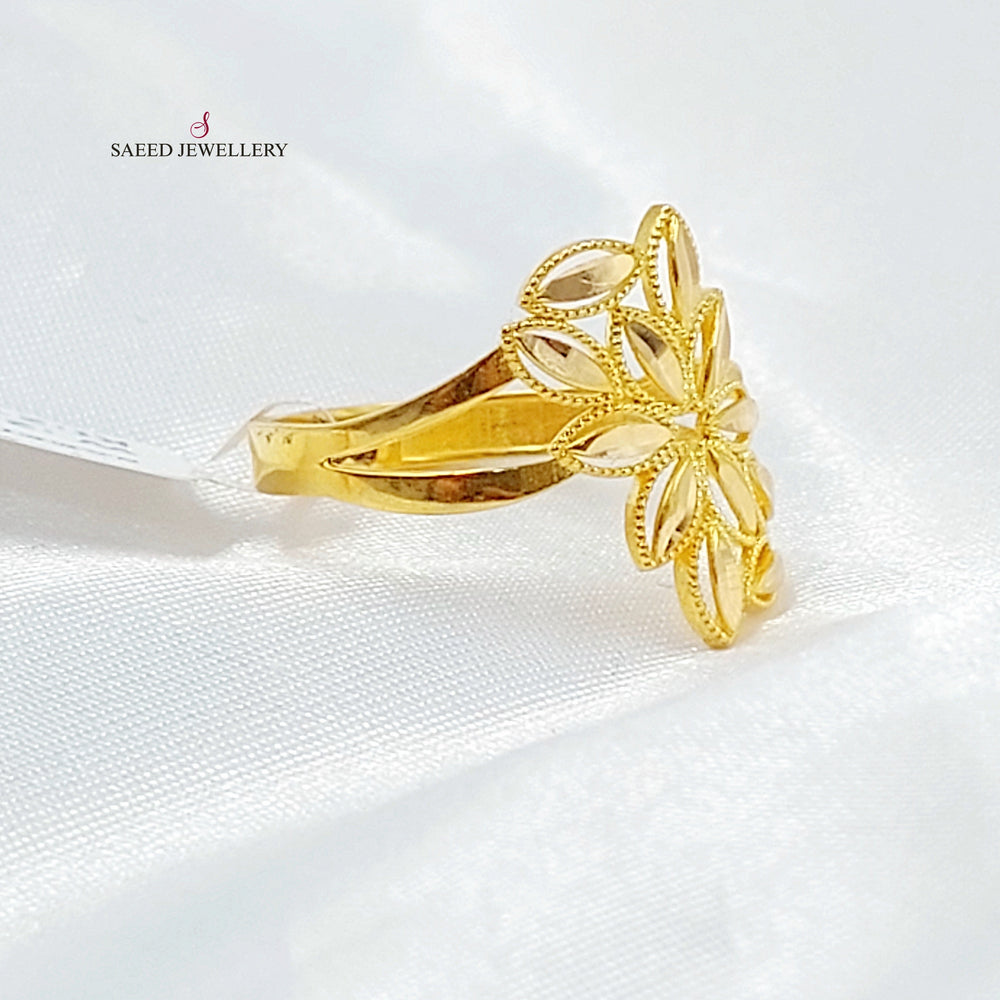 21K خاتم ورق الشجر-مجوهرات الشيخ سعيد-Saeed Jewelry 