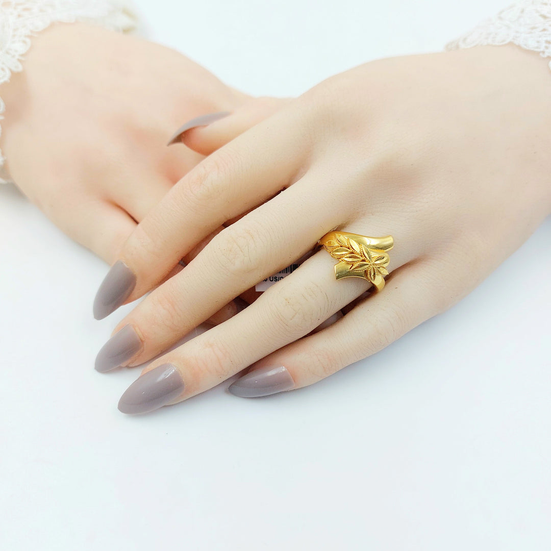 21K خاتم ورق الشجر-مجوهرات الشيخ سعيد-Saeed Jewelry 
