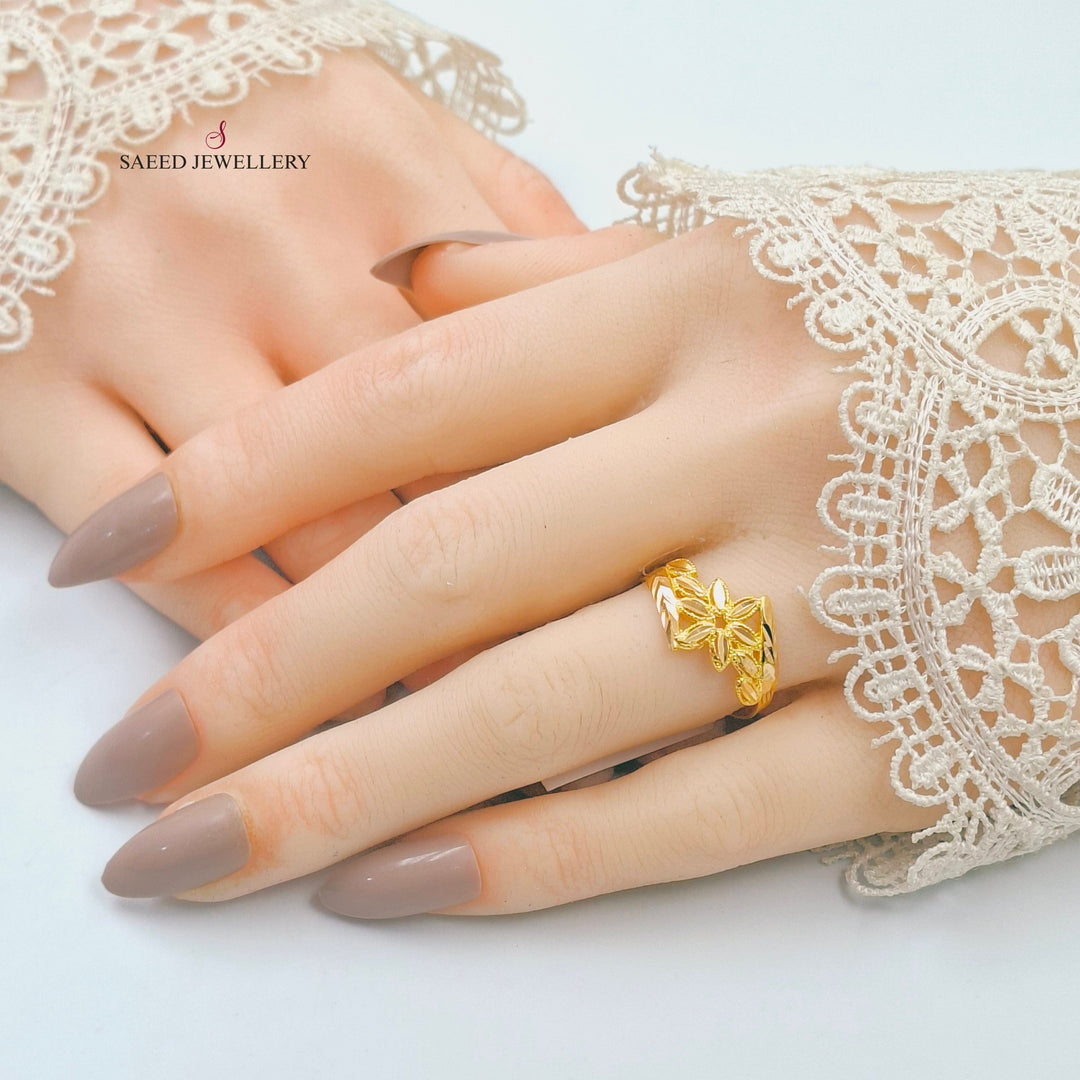Leaf Ring Made of 21K Gold by Saeed Jewelry 