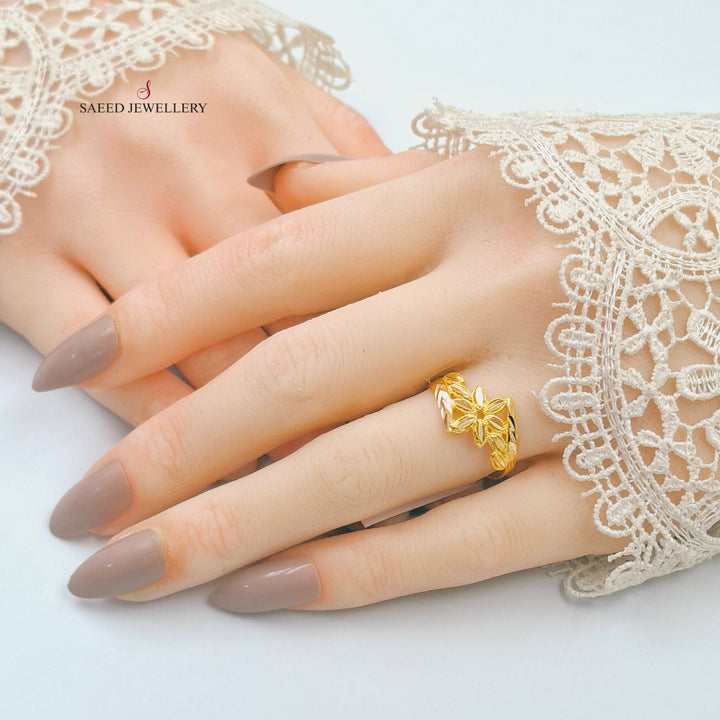 Leaf Ring Made of 21K Gold by Saeed Jewelry 