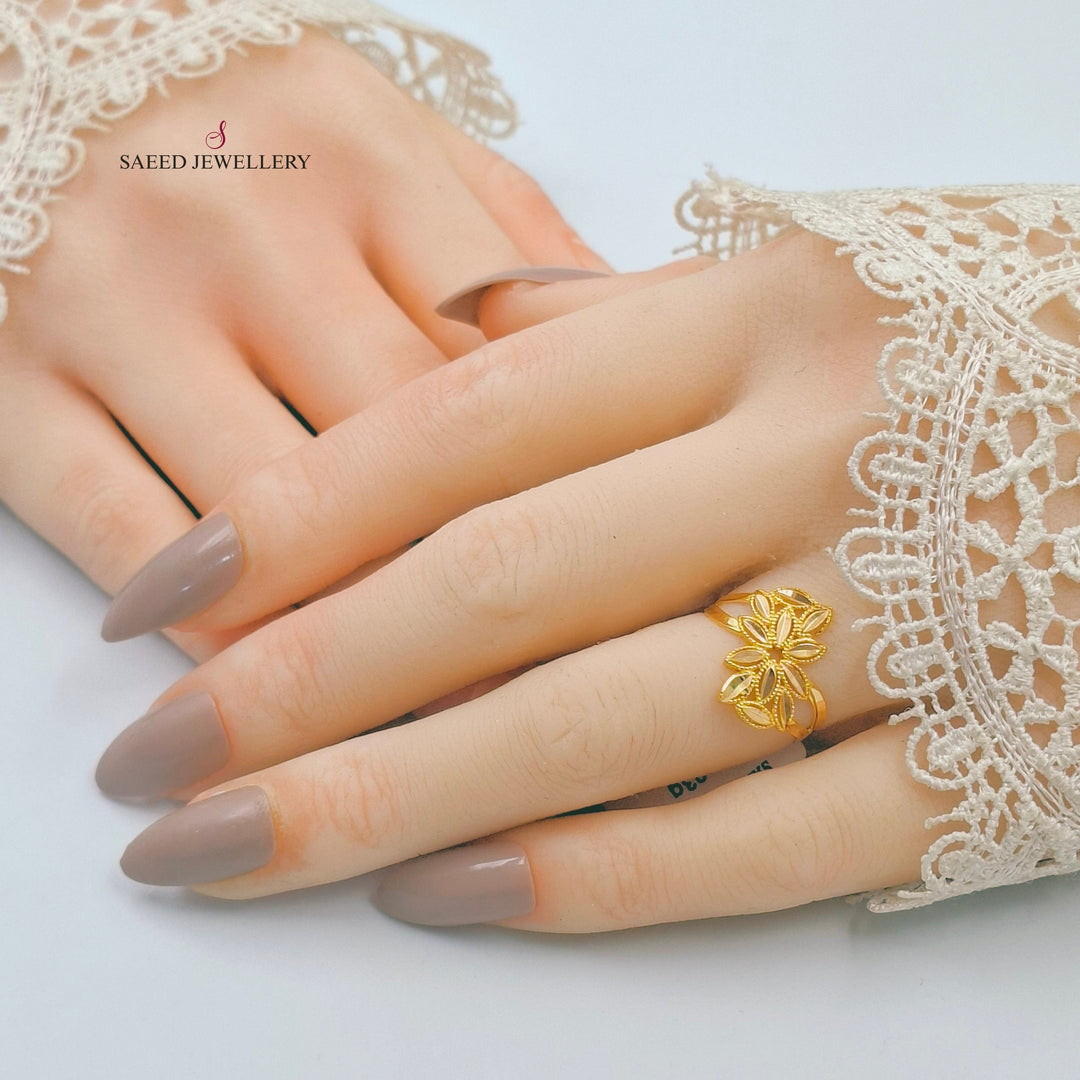 Leaf Ring Made of 21K Gold by Saeed Jewelry 