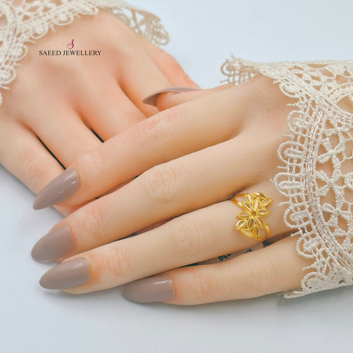 Leaf Ring Made of 21K Gold by Saeed Jewelry 