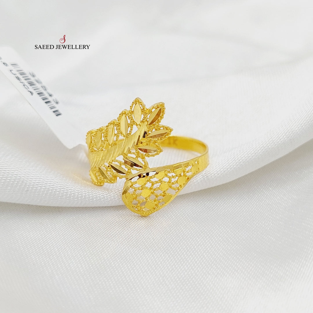 21K Gold Leaf Ring by Saeed Jewelry - Image 1