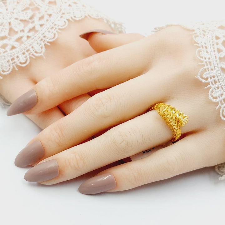 21K خاتم ورق الشجر-مجوهرات الشيخ سعيد-Saeed Jewelry 