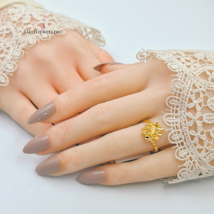 Leaf Ring Made of 21K Gold by Saeed Jewelry 