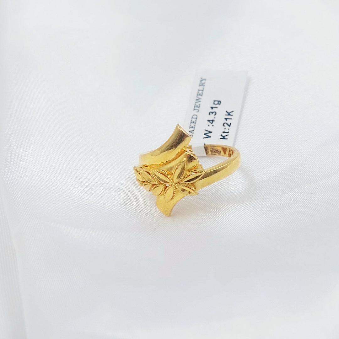 21K خاتم ورق الشجر-مجوهرات الشيخ سعيد-Saeed Jewelry 