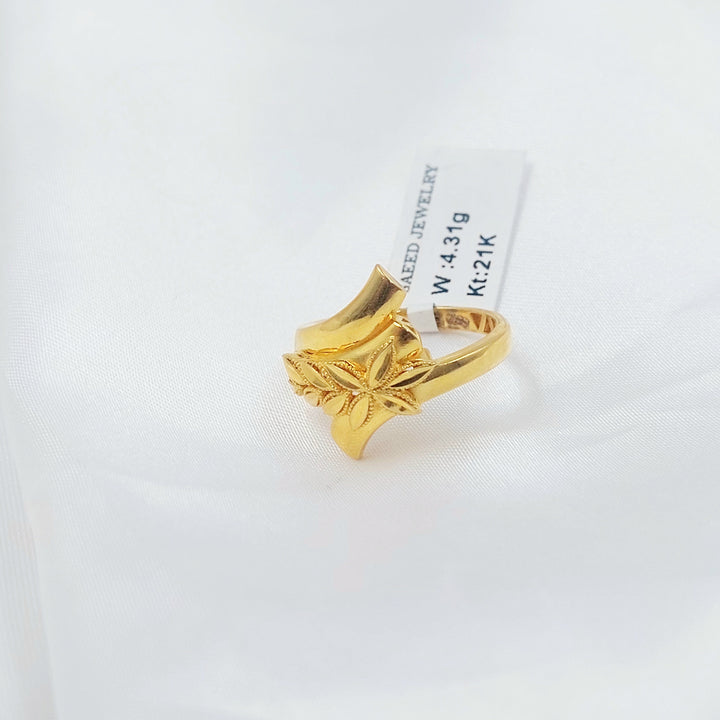 21K خاتم ورق الشجر-مجوهرات الشيخ سعيد-Saeed Jewelry 