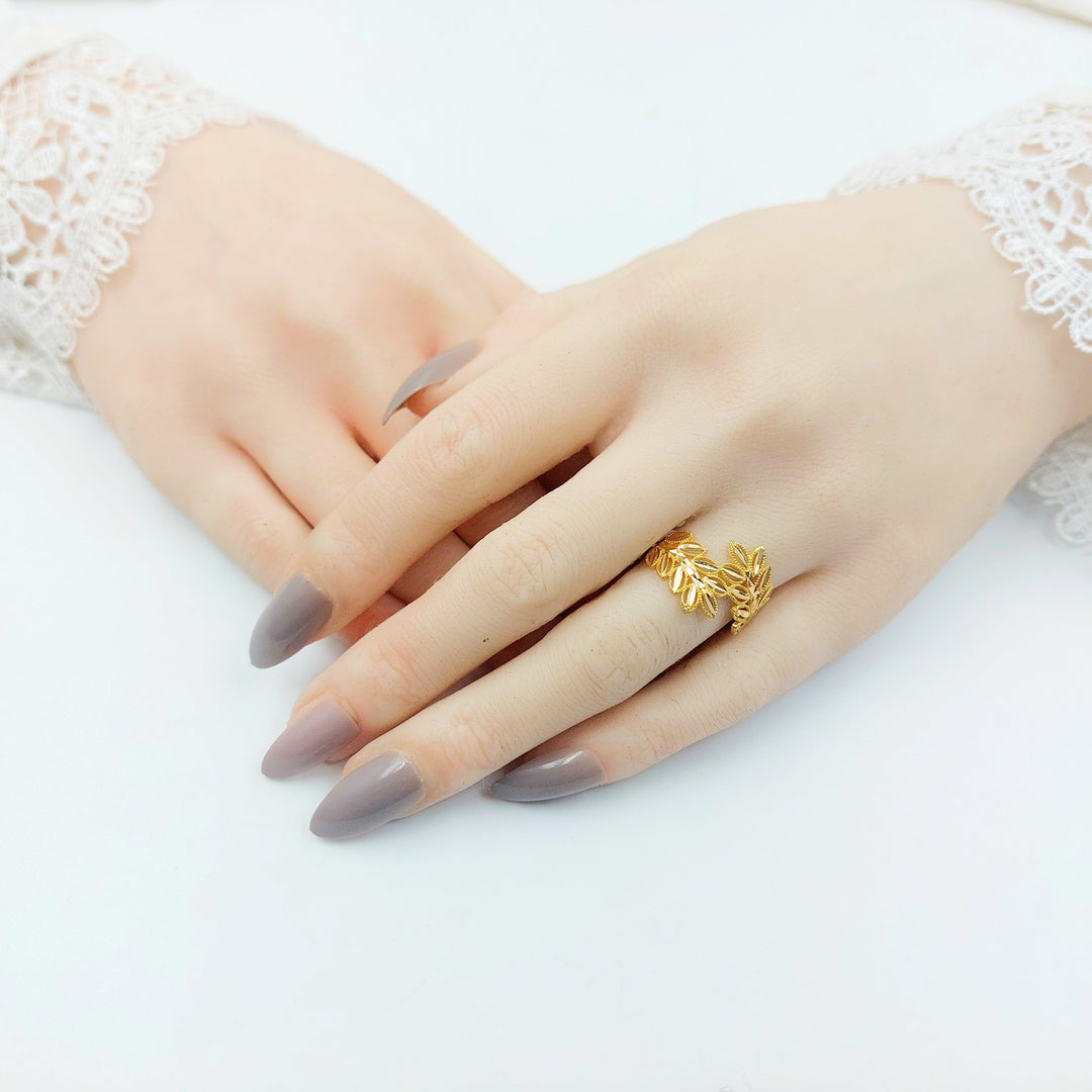 Leaf Ring Made of 21K Gold by Saeed Jewelry 