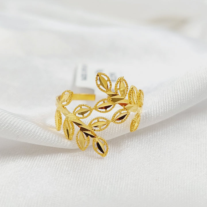 21K خاتم ورق الشجر-مجوهرات الشيخ سعيد-Saeed Jewelry 
