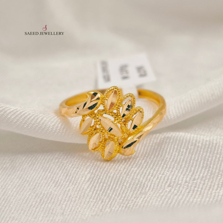 Leaf Ring Made of 21K Gold by Saeed Jewelry 