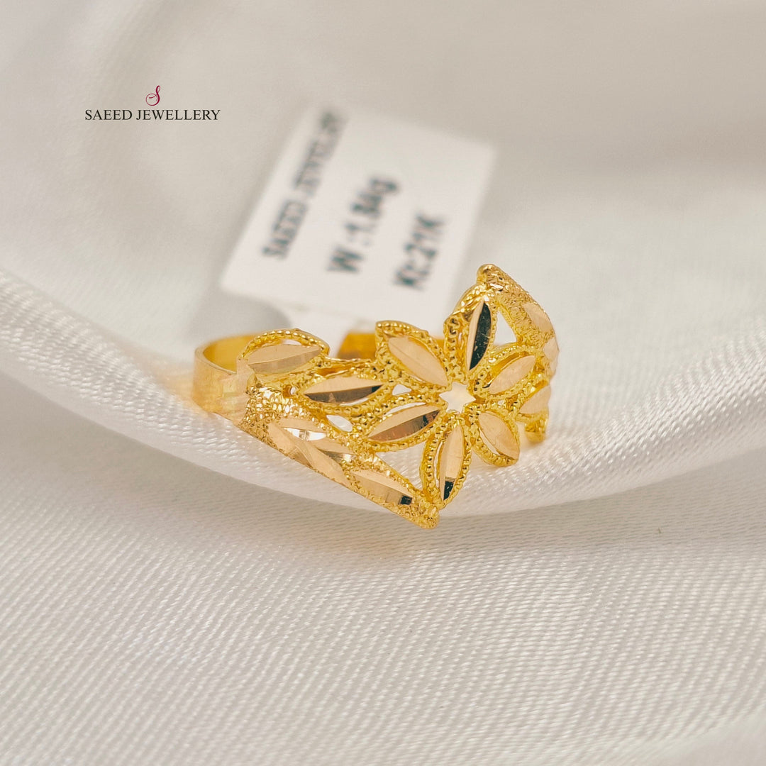 Leaf Ring Made of 21K Gold by Saeed Jewelry 