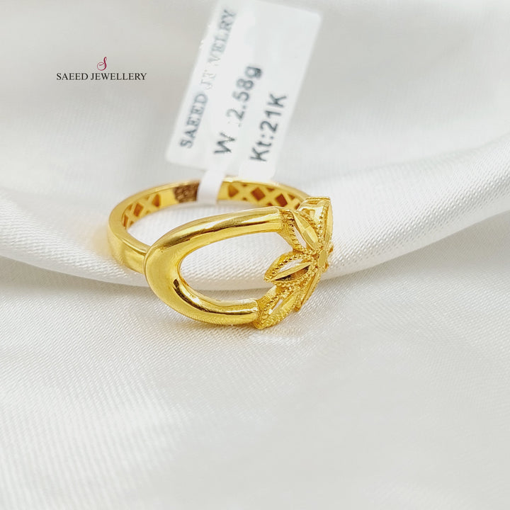 21K Gold Leaf Ring by Saeed Jewelry - Image 3