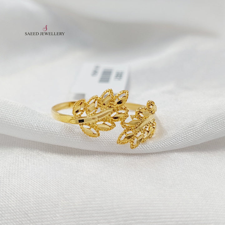 21K خاتم ورق الشجر-مجوهرات الشيخ سعيد-Saeed Jewelry 