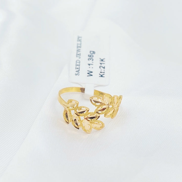 Leaf Ring Made of 21K Gold by Saeed Jewelry 