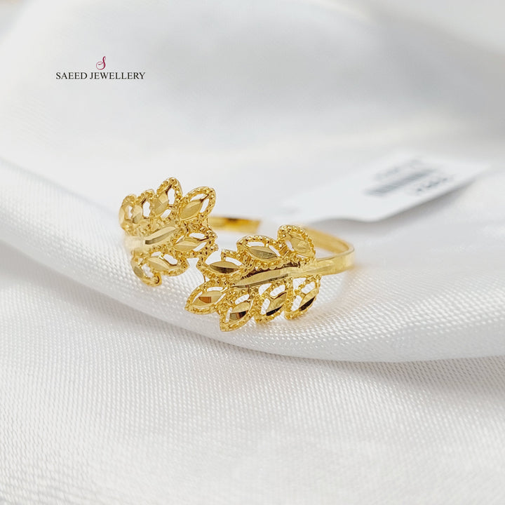 21K خاتم ورق الشجر-مجوهرات الشيخ سعيد-Saeed Jewelry 