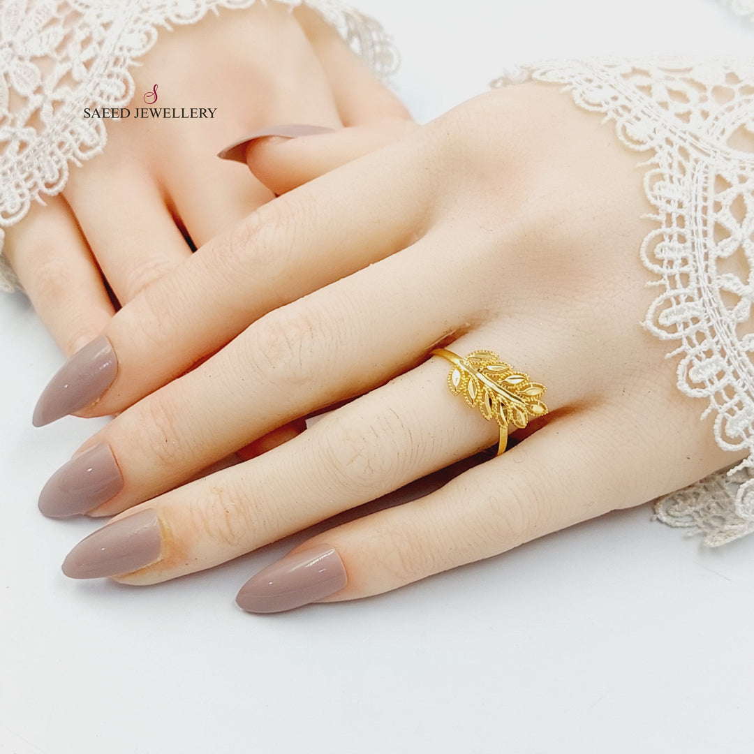 Leaf Ring Made of 21K Gold by Saeed Jewelry 