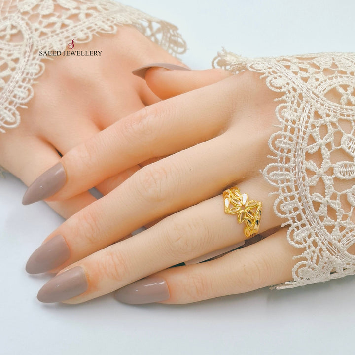 Leaf Ring Made of 21K Gold by Saeed Jewelry 