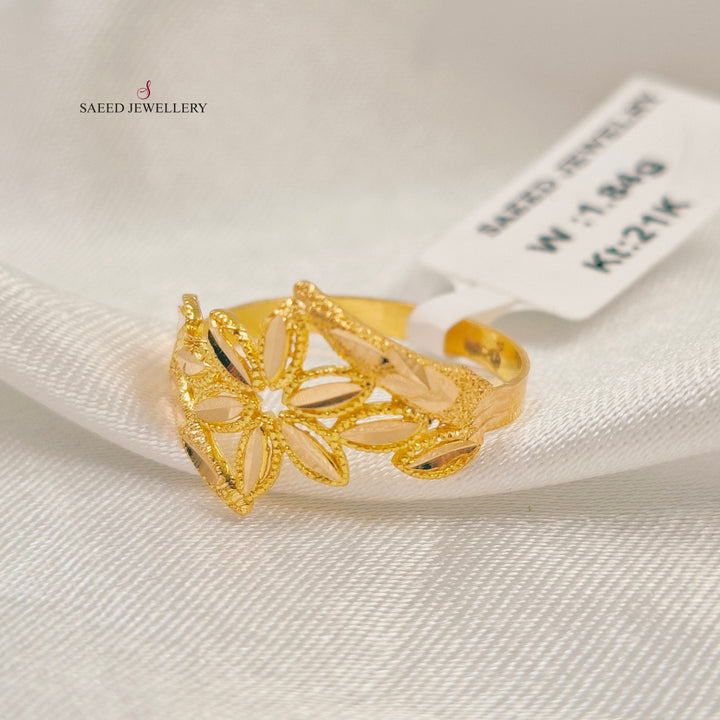 Leaf Ring Made of 21K Gold by Saeed Jewelry 