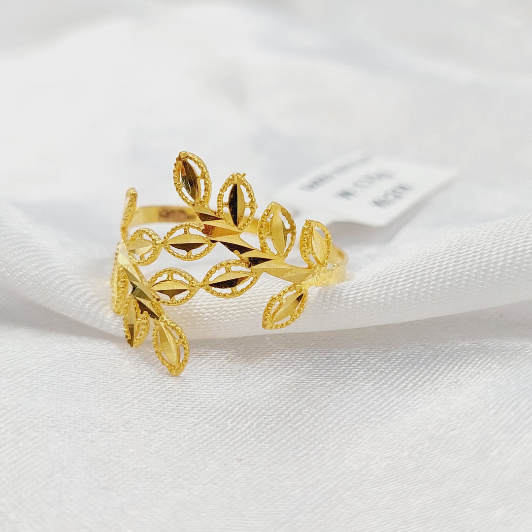 21K خاتم ورق الشجر-مجوهرات الشيخ سعيد-Saeed Jewelry 