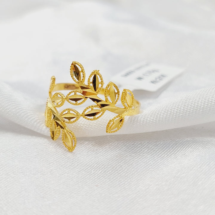 21K خاتم ورق الشجر-مجوهرات الشيخ سعيد-Saeed Jewelry 