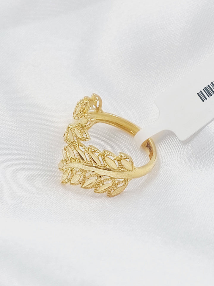 21K خاتم ورق الشجر-مجوهرات الشيخ سعيد-Saeed Jewelry 