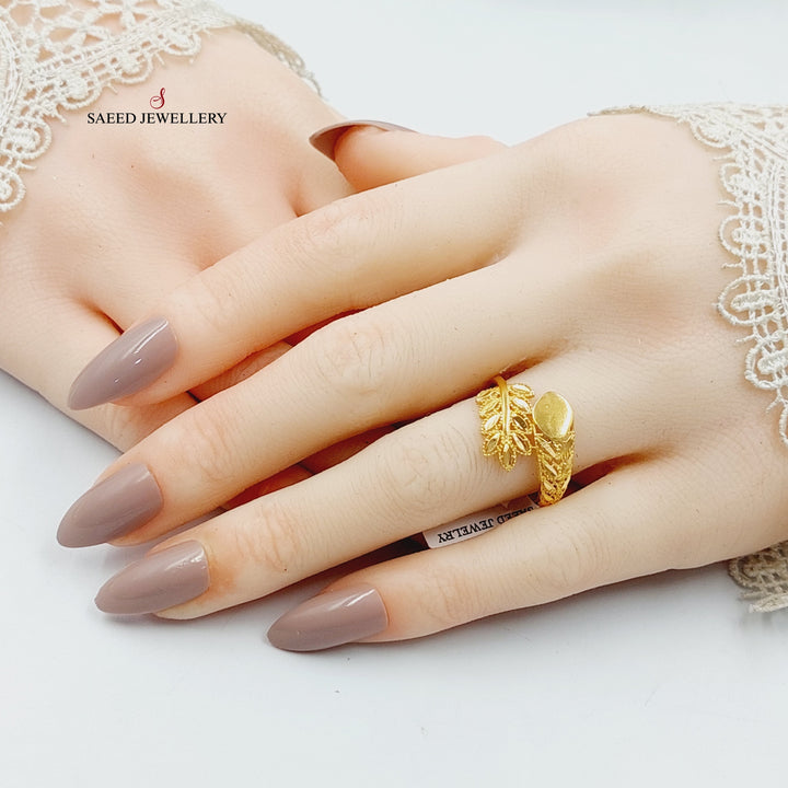 21K Gold Leaf Ring by Saeed Jewelry - Image 5