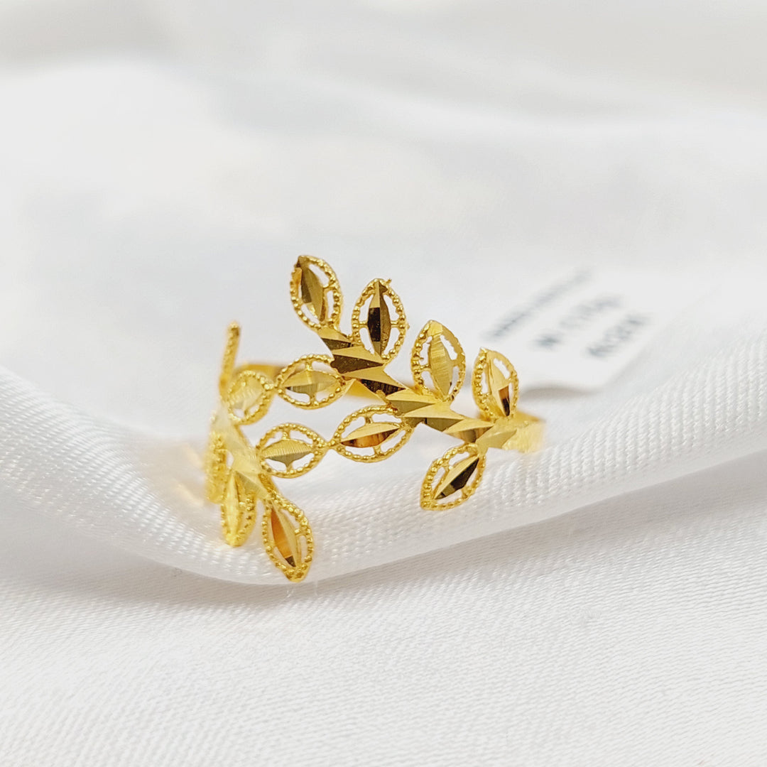 21K خاتم ورق الشجر-مجوهرات الشيخ سعيد-Saeed Jewelry 