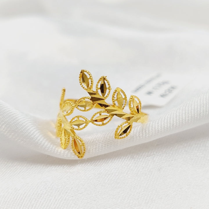 21K خاتم ورق الشجر-مجوهرات الشيخ سعيد-Saeed Jewelry 