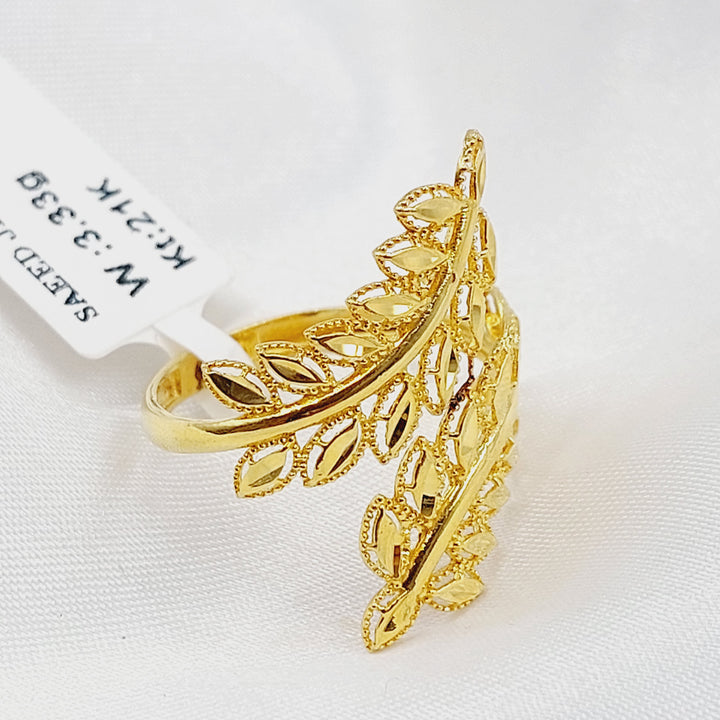 21K خاتم ورق الشجر-مجوهرات الشيخ سعيد-Saeed Jewelry 