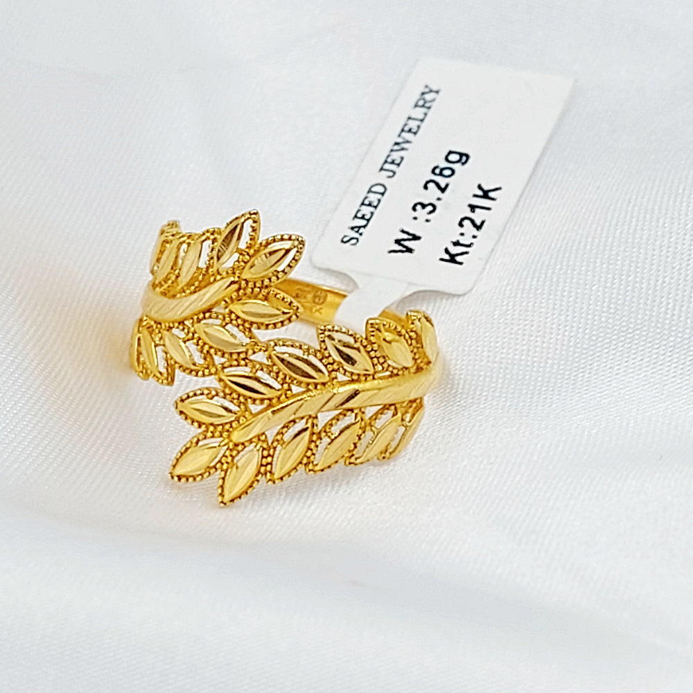 Leaf Ring Made of 21K Gold by Saeed Jewelry 