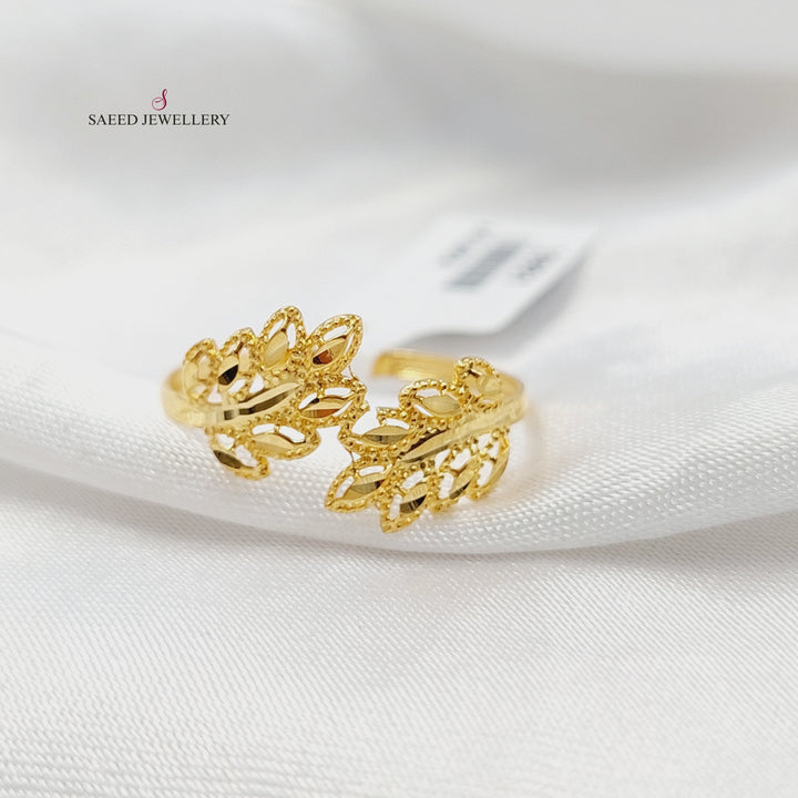 21K خاتم ورق الشجر-مجوهرات الشيخ سعيد-Saeed Jewelry 