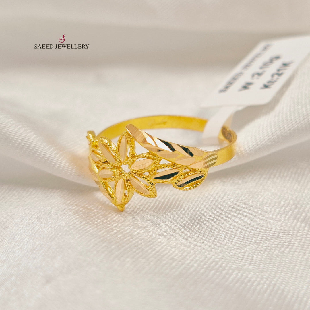 Leaf Ring Made of 21K Gold by Saeed Jewelry 
