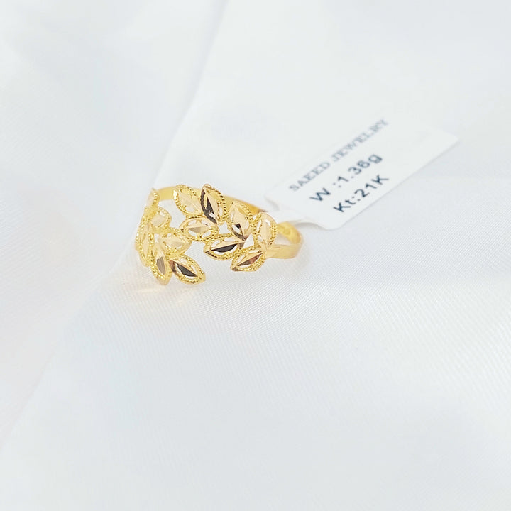 Leaf Ring Made of 21K Gold by Saeed Jewelry 