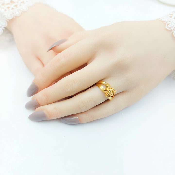 21K خاتم ورق الشجر-مجوهرات الشيخ سعيد-Saeed Jewelry 