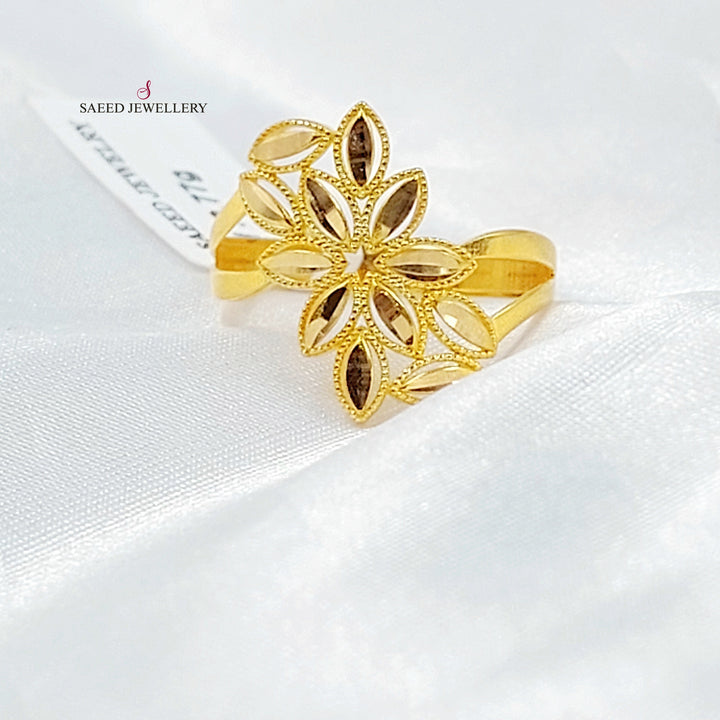 21K خاتم ورق الشجر-مجوهرات الشيخ سعيد-Saeed Jewelry 