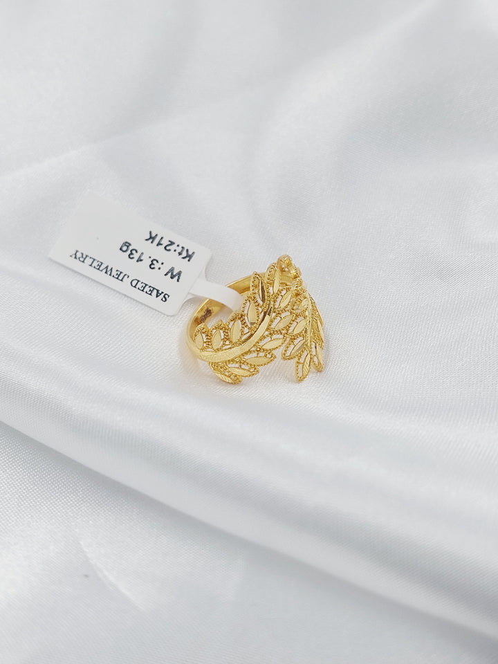 Leaf Ring Made of 21K Gold by Saeed Jewelry 