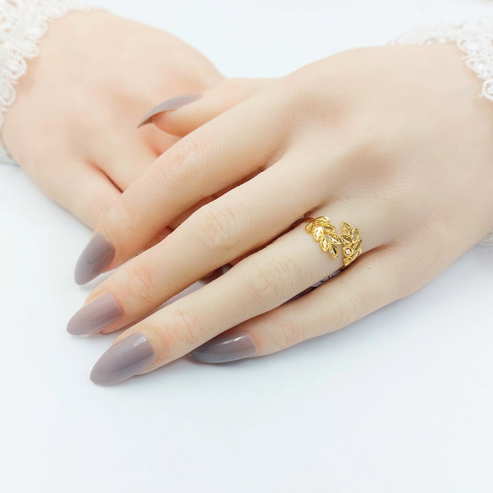 Leaf Ring Made of 21K Gold by Saeed Jewelry 