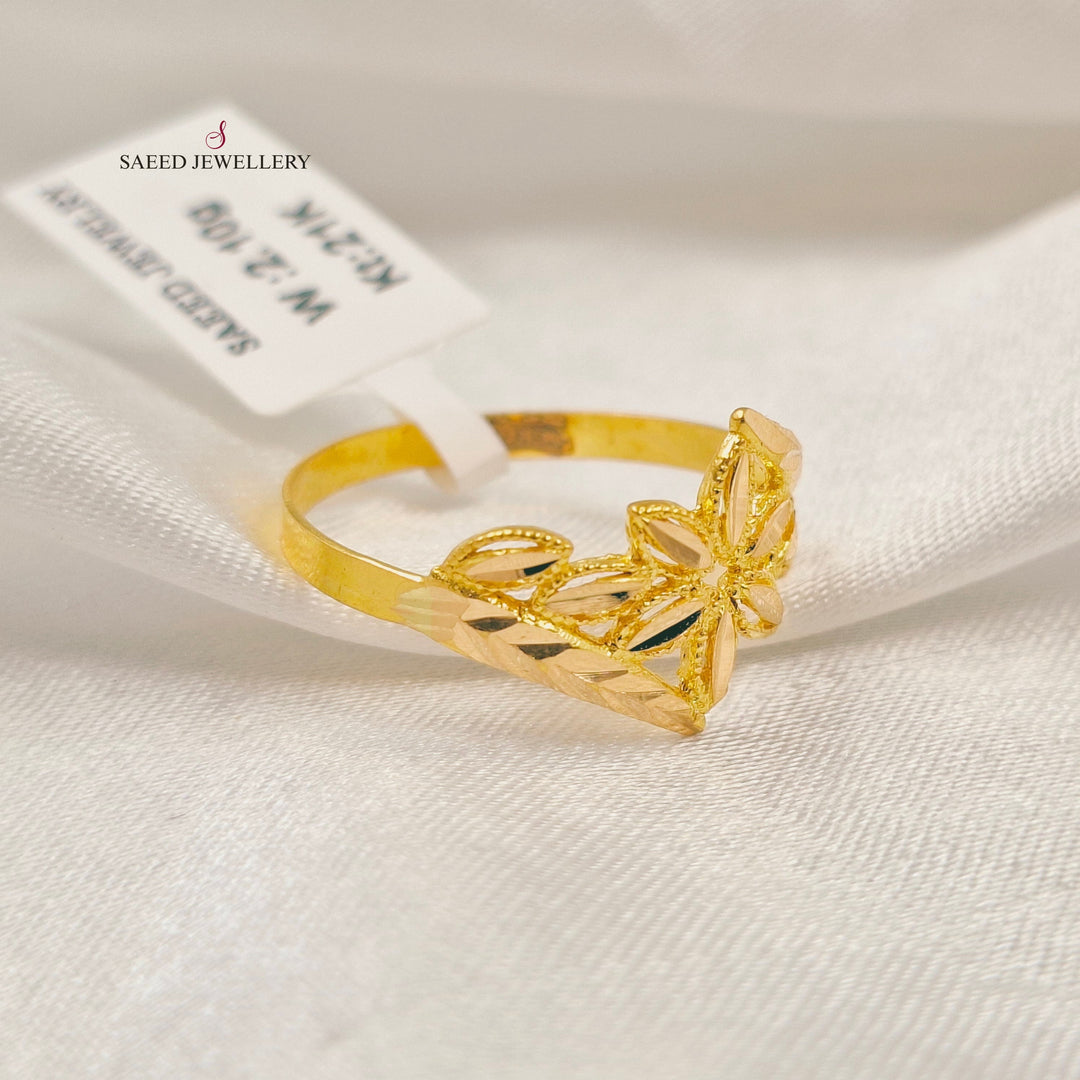 Leaf Ring Made of 21K Gold by Saeed Jewelry 