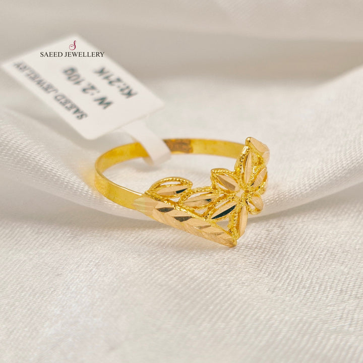 Leaf Ring Made of 21K Gold by Saeed Jewelry 